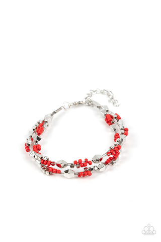 Elite Explorer - Red Paparazzi Bracelet (#517)