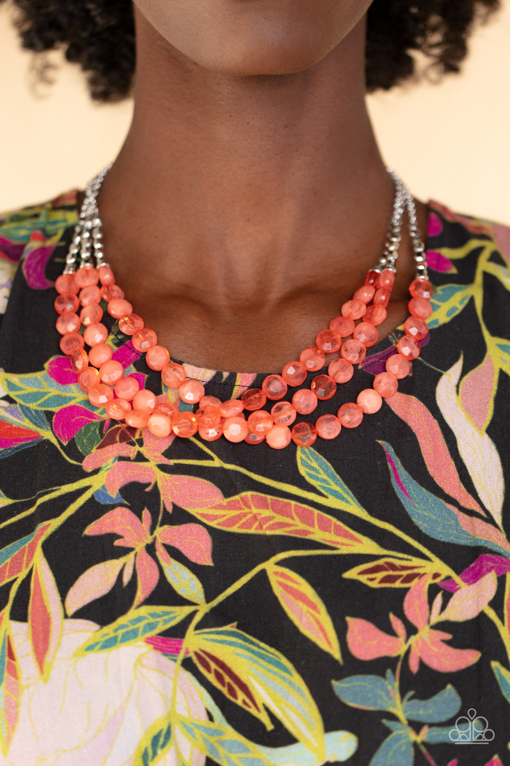 Pacific Picnic - Orange Paparazzi Necklace (#3673)