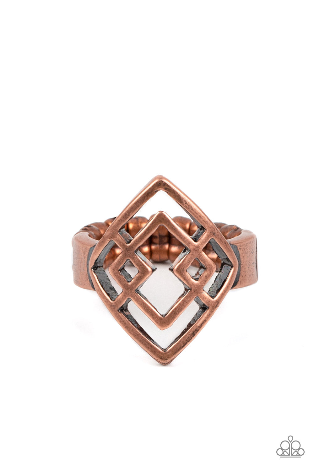 Diamond Duo - Copper Paparazzi Ring (P40)