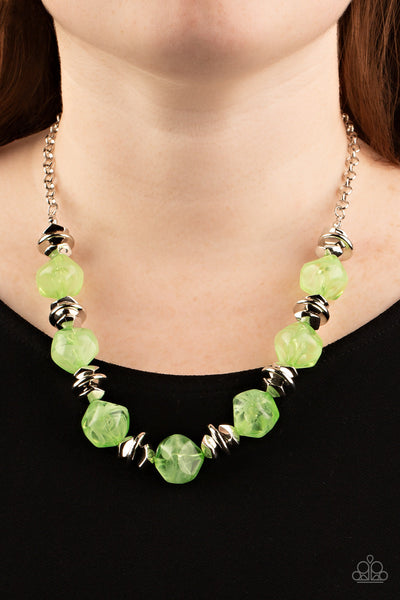 Island Ice - Green Paparazzi Necklace (#3621)