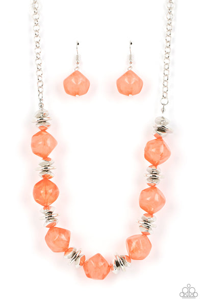 Island Ice - Orange Paparazzi Necklace