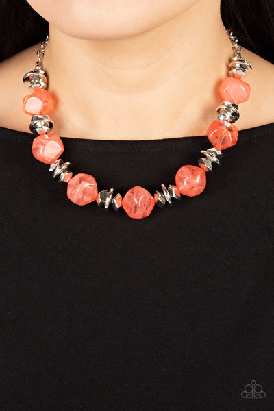 Island Ice - Orange Paparazzi Necklace