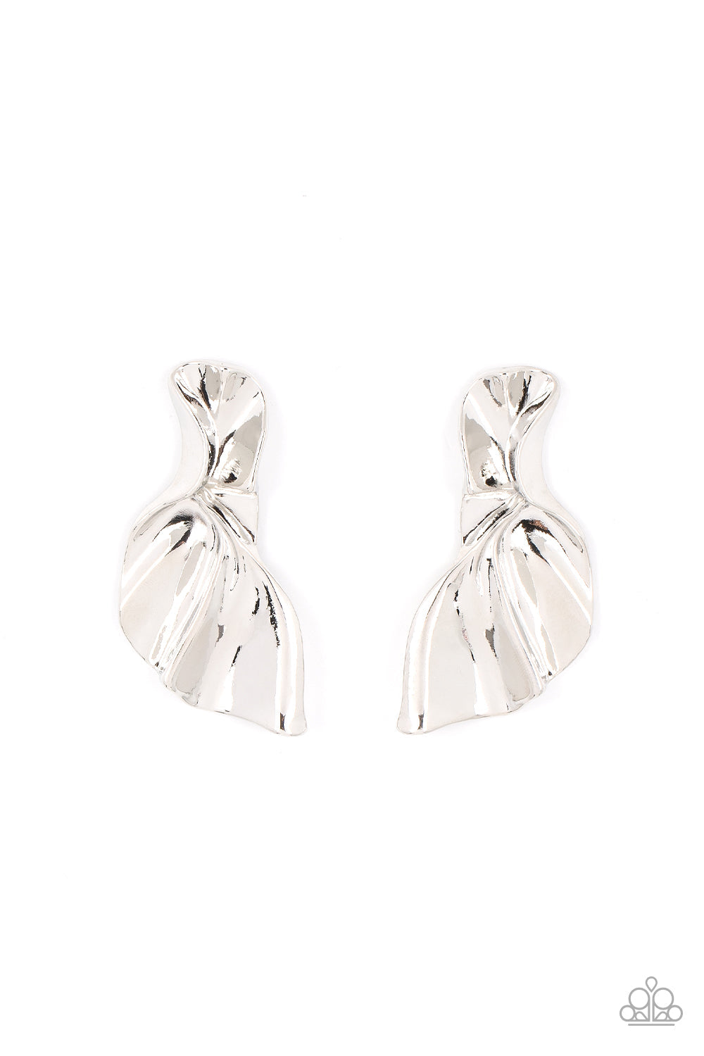 METAL-Physical Mood - Silver Paparazzi Earring (#3058)