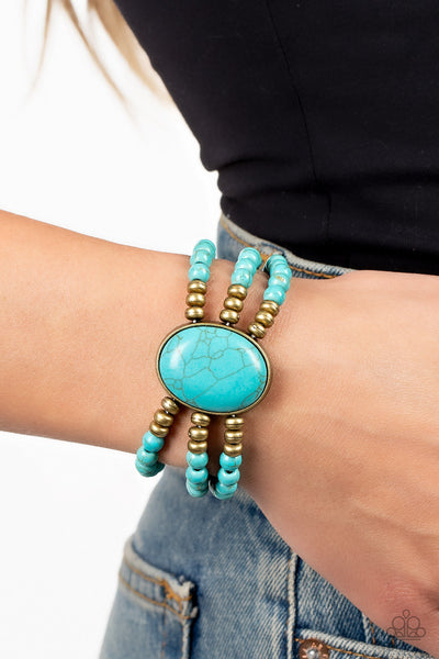 Stone Pools - Brass  Paparazzi Bracelet (#4960)