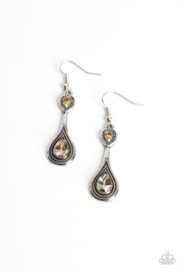 Dazzling Droplets - Brown Paparazzi Earring (#5494)