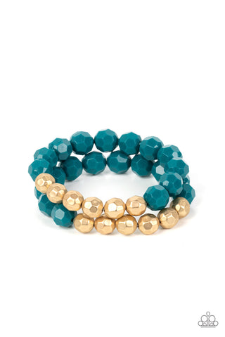 Grecian Glamour - Blue Paparazzi Bracelet (#3344)