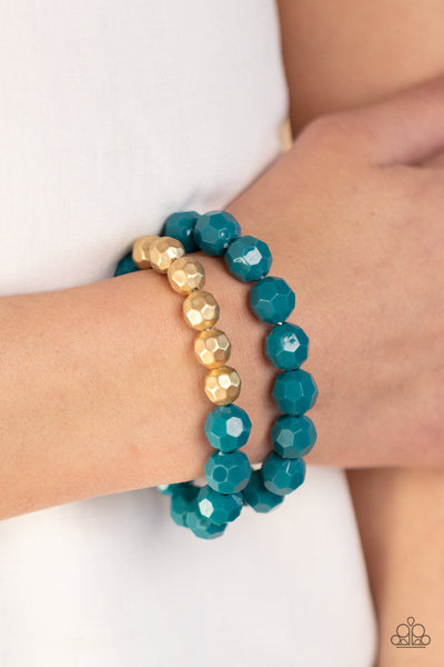 Grecian Glamour - Blue Paparazzi Bracelet (#3344)