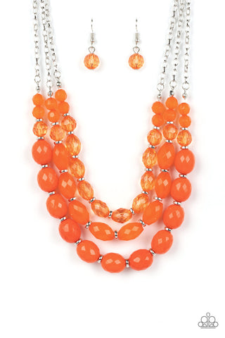 Tropical Hideaway - Orange Paparazzi Necklace (834)