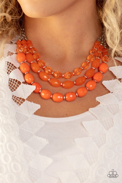 Tropical Hideaway - Orange Paparazzi Necklace (834)