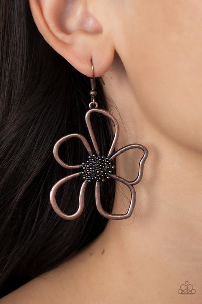 Wildflower Walkway - Copper Paparazzi Earring (#1700)