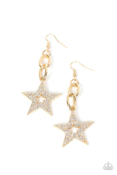 Cosmic Celebrity - Gold Paparazzi Earring