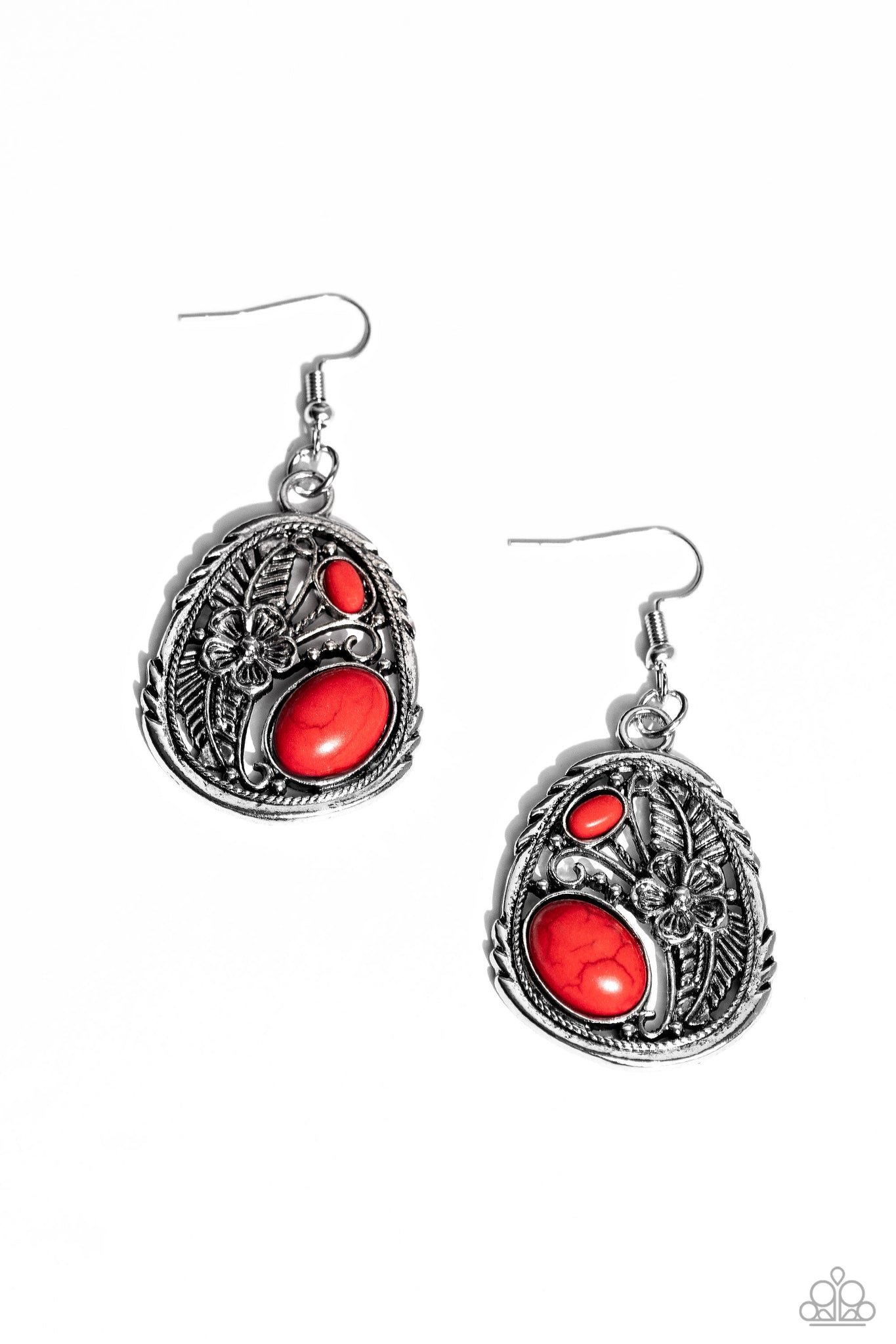 Hibiscus Harvest - Red Paparazzi Earring (#4804)