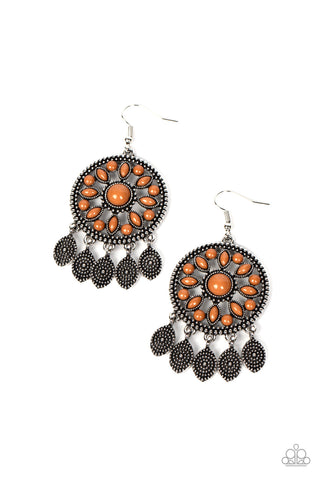 Sagebrush Symphony - Brown Paparazzi Earring (#1677)