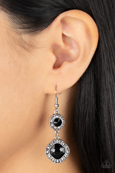 Modern Motives - Black Paparazzi Earring (PZ-952)