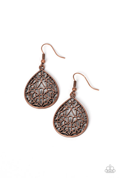 Valley Estate - Copper Paparazzi Earring (#2746)