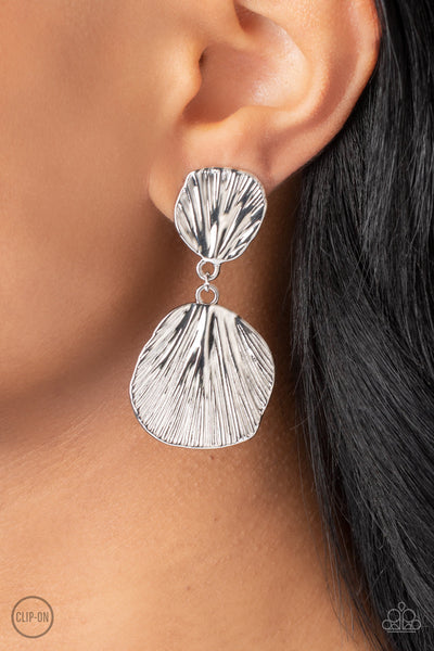 Metro Mermaid - Silver Paparazzi Earring (#5453)