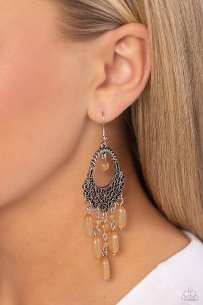 Botanical Escape - Brown Paparazzi Earring (#5536)