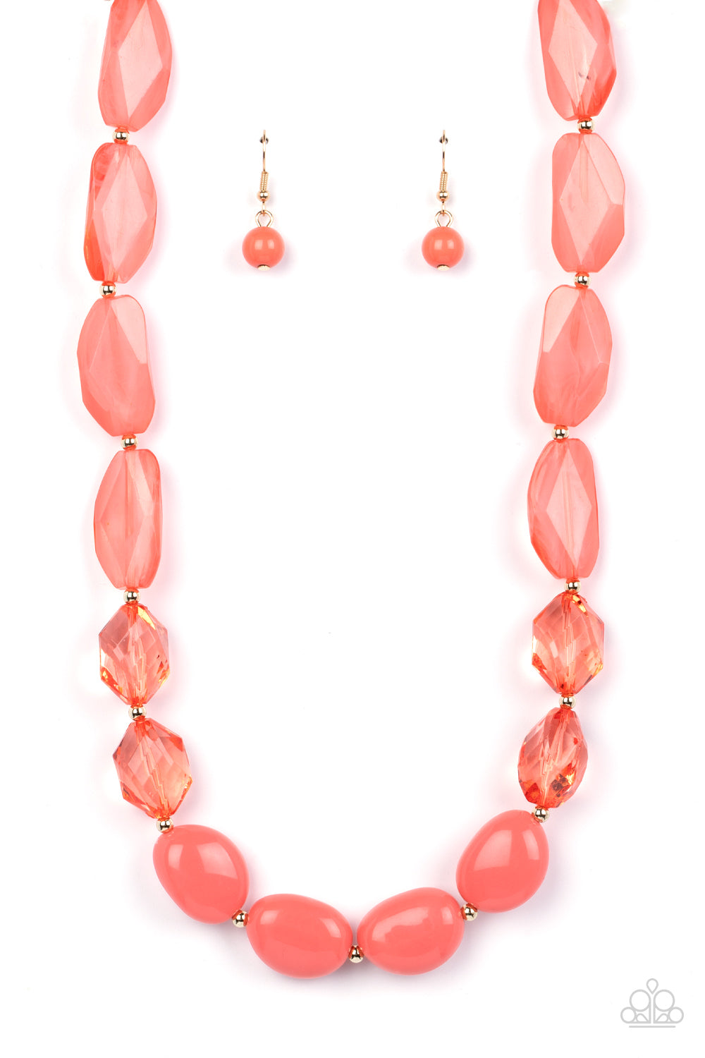 Private Paradise - Orange Paparazzi Necklace (#3813)