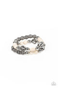 Sagebrush Saga - White Paparazzi Bracelet (PZ-5458)