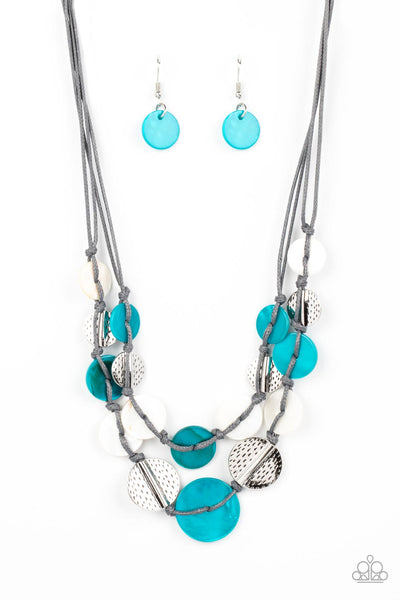 Barefoot Beaches - Blue Paparazzi Necklace (#5303)