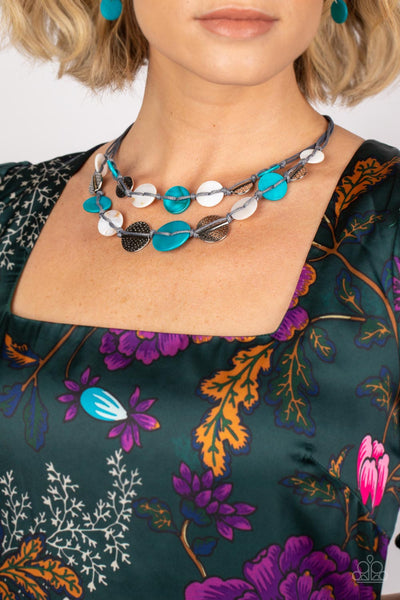 Barefoot Beaches - Blue Paparazzi Necklace (#5303)