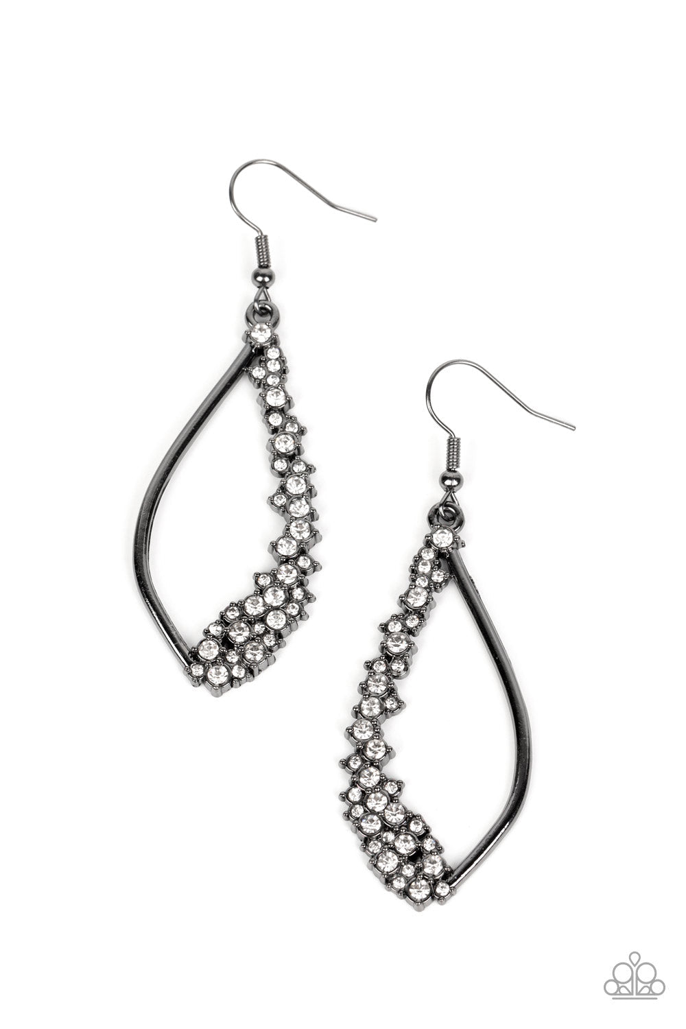 Sparkly Side Effects - Black Paparazzi Earring (#5493)