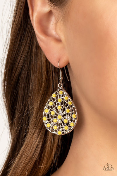 Botanical Berries - Yellow Paparazzi Earring (#3550)