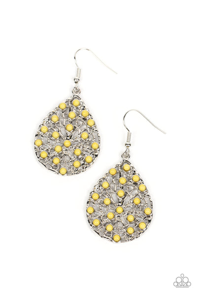 Botanical Berries - Yellow Paparazzi Earring (#3550)