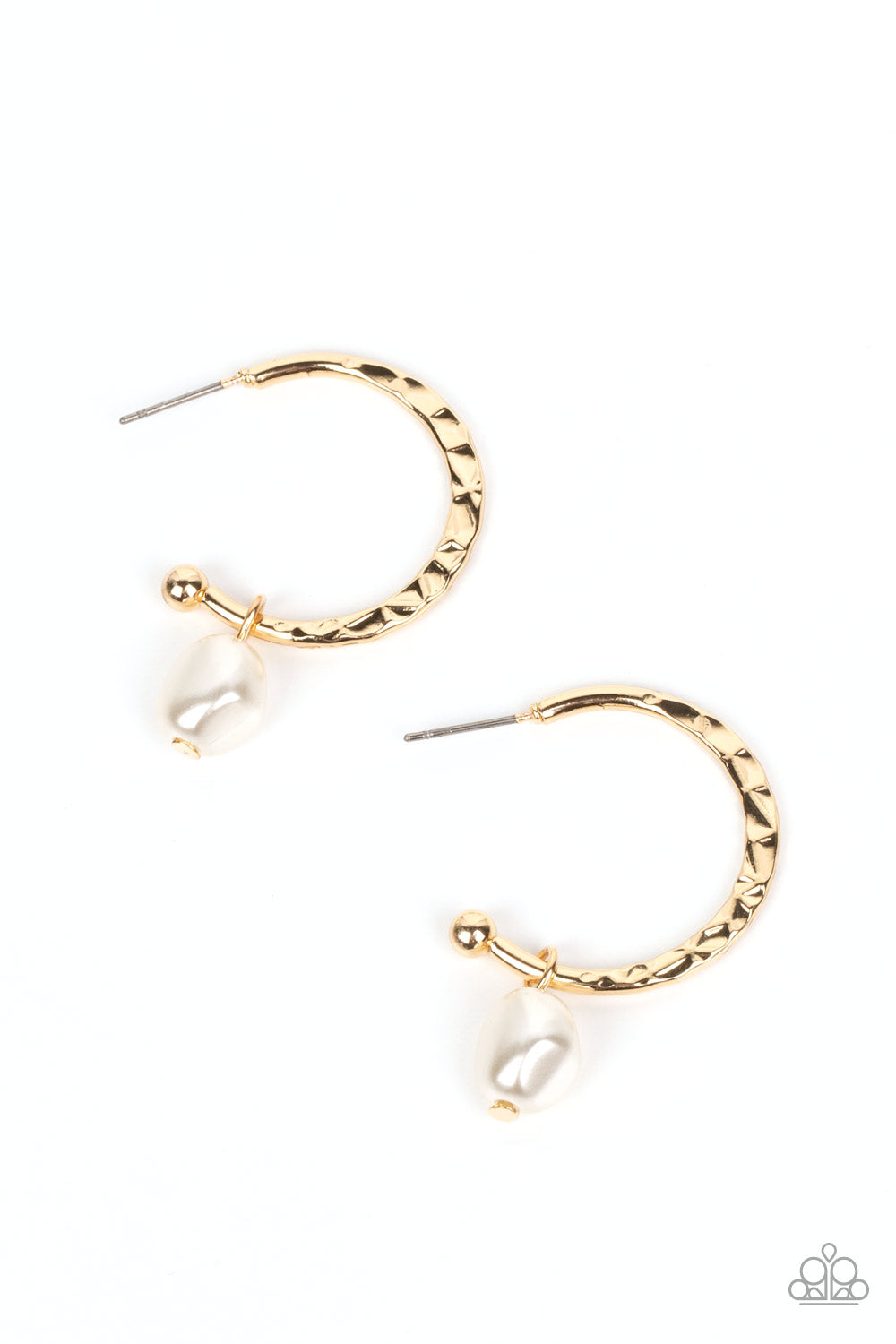 GLAM Overboard - Gold Paparazzi Earring (#4290)