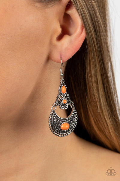 Sahara Samba - Orange Paparazzi Earring (#4999)