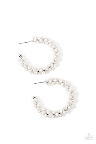 Yacht Royale - White Paparazzi Earring (4732)