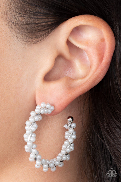 Yacht Royale - White Paparazzi Earring (4732)