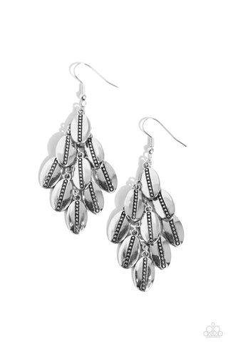 Tumbleweed Trek - Silver Paparazzi Earring (#1681)