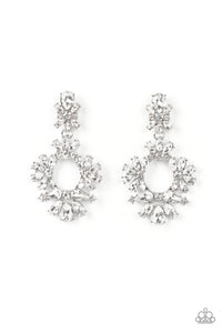 Leave them Speechless White Paparazzi Life of the Party Earrings June 2022 (LOP15)