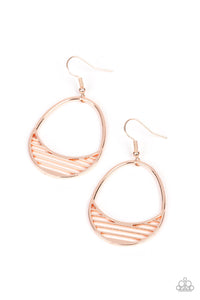 Segmented Shimmer - Rose Gold Paparazzi Earring