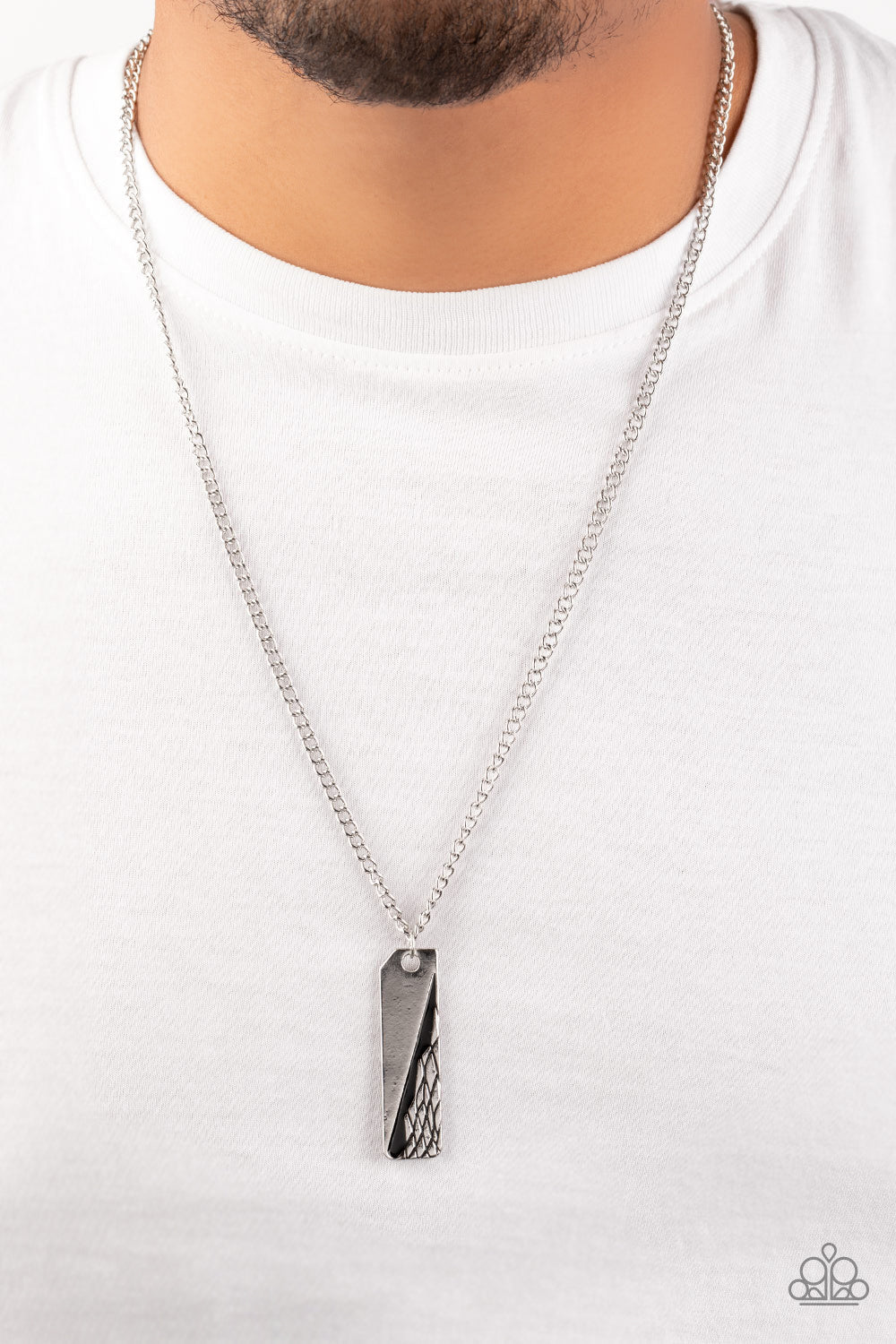 Tag Along - Silver Paparazzi Necklace (PZ-1311)