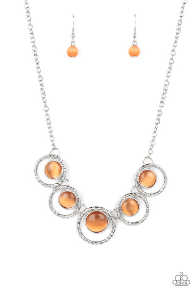 Elliptical Enchantment - Orange Paparazzi Necklace (#5162)