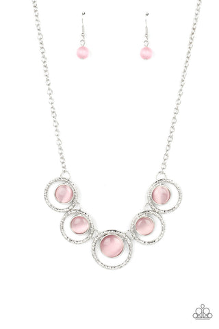 Elliptical Enchantment - Pink Paparazzi Necklace (#604)