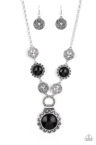 Poppy Persuasion - Black Paparazzi Necklace (#3130)