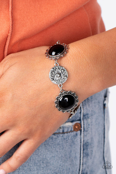 Positively Poppy - Black Paparazzi Bracelet (#5479)