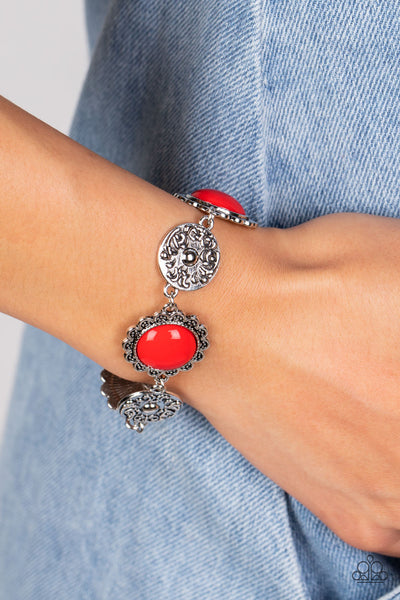 Positively Poppy - Red Paparazzi Bracelet (2289)