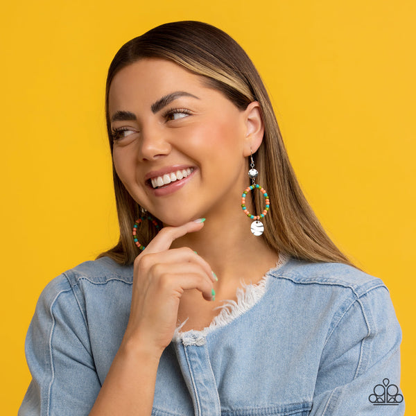 Cayman Catch - Orange Paparazzi Earring (#5054)