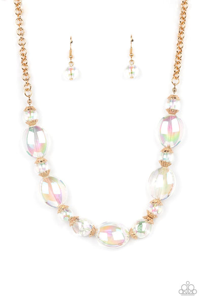 Prismatic Magic - Gold Paparazzi Necklace (#4705)