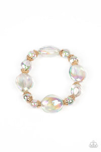 Iridescent Illusions - Gold Paparazzi Bracelet (#1582)