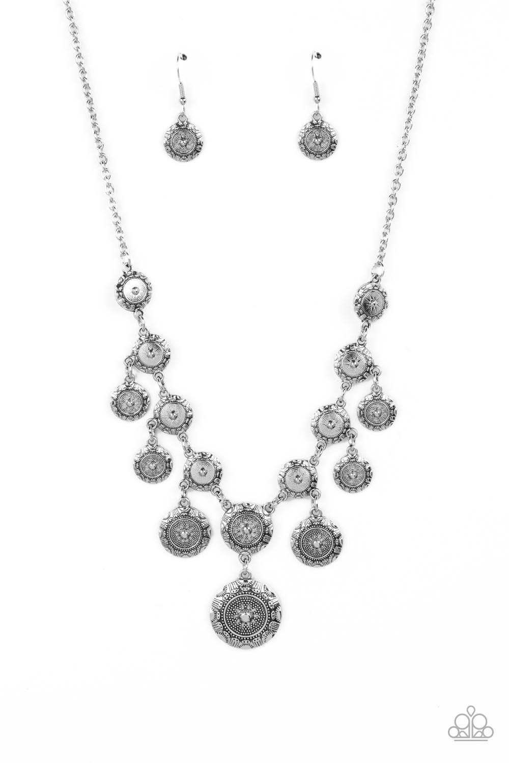 Sahara Stars - Silver Paparazzi Necklace (#3998)