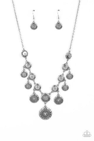 Sahara Stars - Silver Paparazzi Necklace (#3998)