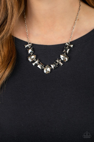 Interstellar Ice - Silver Paparazzi Necklace (#3805)