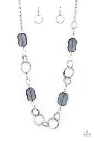 Stained Glass Glamour - Silver Necklace (#4340)