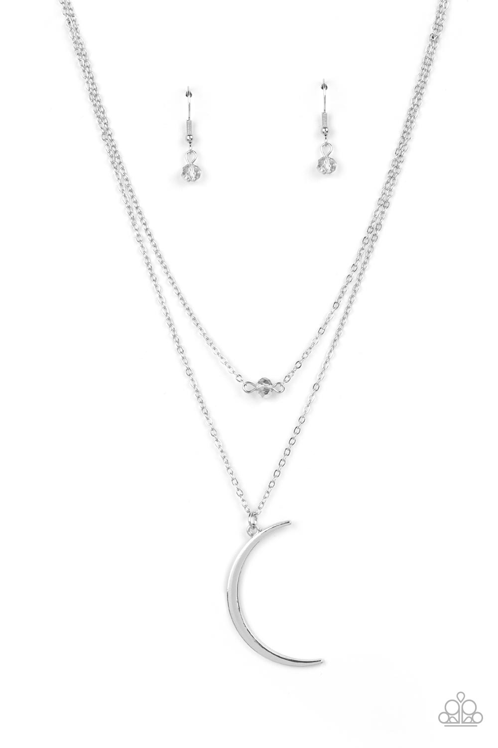 Modern Moonbeam - Silver Paparazzi Necklace (#3962)