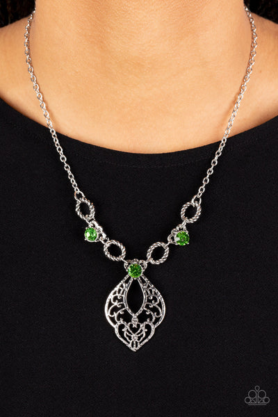 Contemporary Connections - Green Paparazzi Necklace